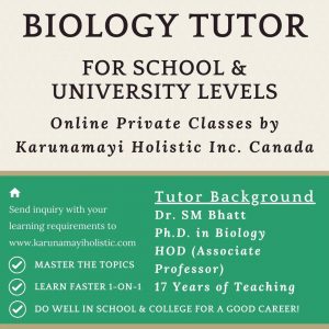 Dr. Sheelendra M Bhatt - Biology Tutor - Karunamayi Holistic Inc. Canada
