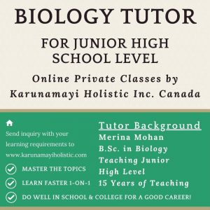 Merina Mohan - Biology Tutor - Karunamayi Holistic Inc. Canada