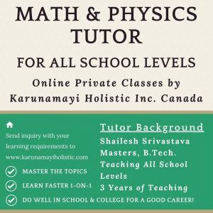 Shailesh Srivastava - Math and Physics Tutor - Karunamayi Holistic Inc. Canada