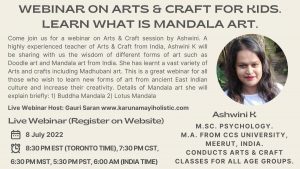 Webinar on Arts and Craft for Kids - Learn What is Mandala Art - Karunamayi Holistic Inc Canada