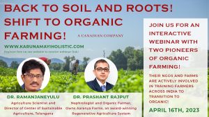 Back to Soil and Roots - Shift to Organic Farming Webinar with Dr Ramanjaneyulu Dr Prashant Rajput - Karunamayi Holistic Inc Canada USA India World