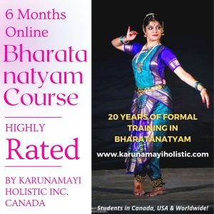 Online Bharatanatyam Indian Dance Class Course in Canada USA UK France Germany Europe Dubai UAE Japan Asia - Karunamayi Holistic Inc - 1