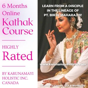 Online Kathak Indian Dance Class Course in Canada USA UK France Germany Europe Dubai UAE Japan Asia - Karunamayi Holistic Inc - 1
