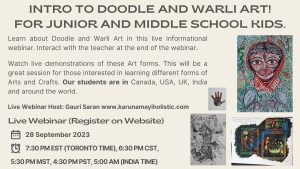 Webinar: Doodle and Warli Art for Junior & Middle School Kids – September 2023